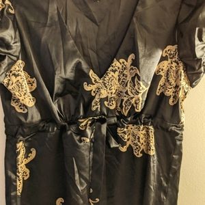 Express black and gold polyester and spandex blous